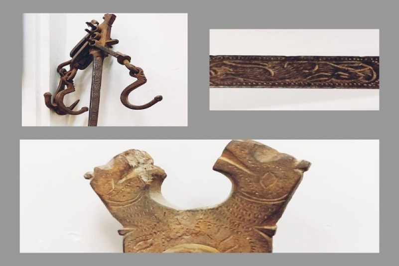 قپان یا ترازوی بی کفه مربوط به دوره قاجار موجود در موزه وزیری یزد
