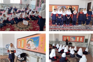 بیرجند: زنگ کتاب و برپایی ایستگاه مطالعه برای دانش آموزان پایه سوم دبستان اروندرود