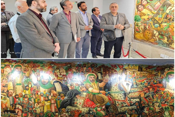 نمایشگاه هنر سنتی پرده کشی استاد طالعی نیا در نگارخانه موزه مرکزی رضوی گشایش یافت