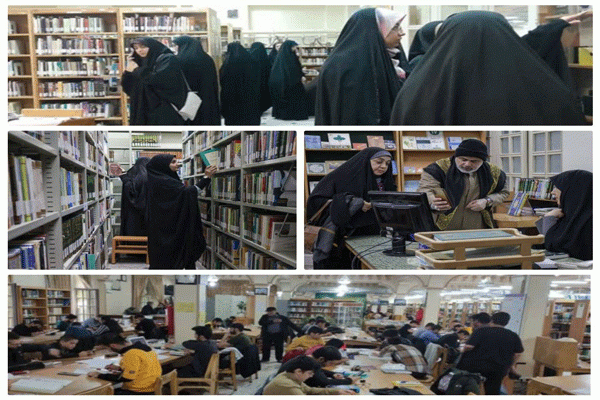 استقبال مراجعان مهمان از خدمات متنوع مطالعاتی کتابخانه مرکزی حرم رضوی 